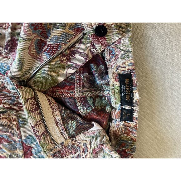 Majestic Floral Fringe Pants Men’s Tapestry Style With Pockets - Picture 4 of 4